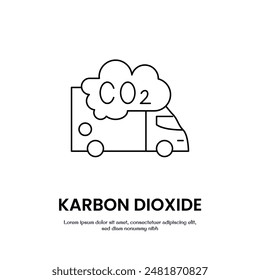 karbon dioxide thin outline icon vector design good for web and mobile app