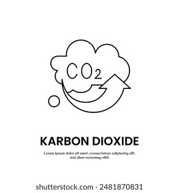 karbon dioxide up thin outline icon vector design good for web and mobile app