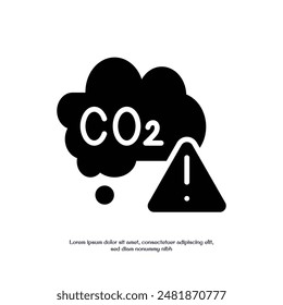 dióxido de carbono advertencia delgado contorno icono diseño de Vector bueno para el Web y el App móvil