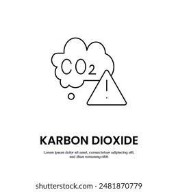 karbon dioxide warning thin outline icon vector design good for web and mobile app