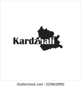 Kardzhali map and black lettering design on white background