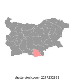 Landkarte der Provinz Kardzhali, Provinz von Bulgarien. Vektorgrafik.