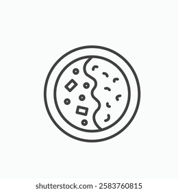 Kare raisu vector icon isolated in black line