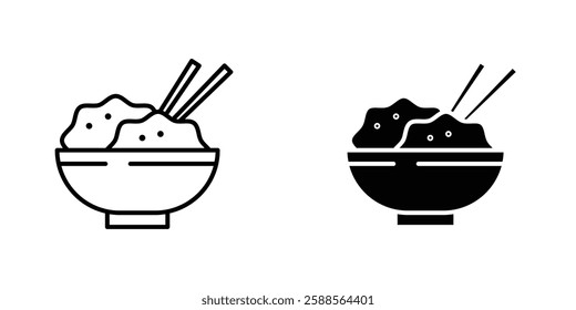 Kare raisu vectors icons set in filled and strokes on white background