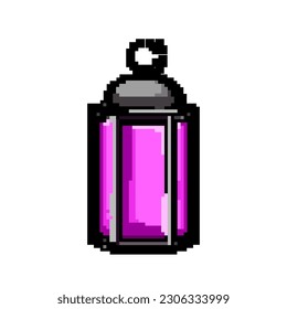 kareem arabic lantern game pixel art retro vector. bit muslim mubarak, islam moon kareem arabic lantern. old vintage illustration