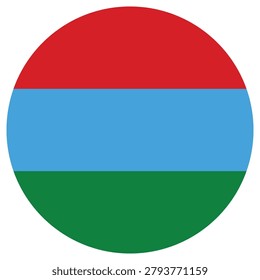 Karelia Round Flag Icon High Quality National Flag Isolated on Transparent Background