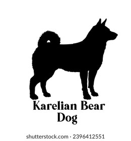 Karelian Bear Dog Dog silhouette dog breeds logo monogram face vector