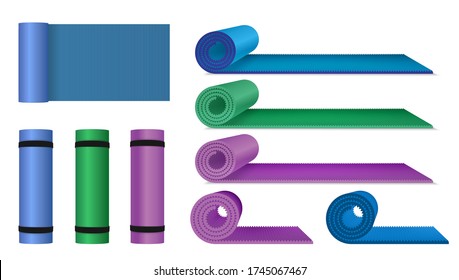 Karemat, training mat, yoga mat. Vector illustration