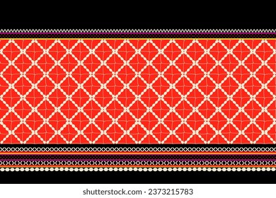 Karen fabric,Karen ethnic,embroidery seed adornment on cotton or fabric,red black white woven,ancient pattern,antique design,ikat weaving,textile,design for women clothing, wrapping ,craft ,wallpaper