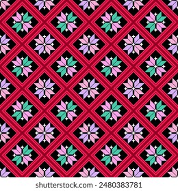 Karen fabric,Karen ethnic,embroidery seed adornment on cotton or fabric,red black woven,ancient pattern,antique design,ikat weaving,textile,design for women clothing, wrapping ,craft ,wallpaper