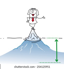 karen and the hidden aspect of the problem. Karen is on the top of the iceberg. It is a concept of her many problems which are hidden.