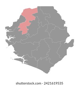 Karene District map, administrative division of Sierra Leone. Vector illustration.