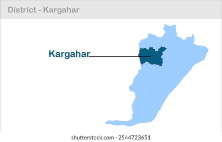 Mapa do sub-distrito de Kargahar, Distrito de Rohtas, Estado de Bihar, República da Índia, Governo de Bihar, território indiano, Índia Oriental, política, aldeia, turismo