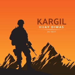 Kargil Vijay Diwas 26 July Vector Illustration