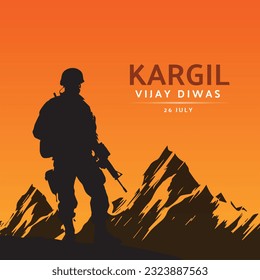 Kargil vijay diwas 26 july vector illustration