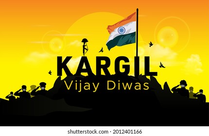 Kargil Vijay Diwas Concept Indian People Stock Vector (royalty Free 