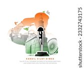 kargil vijay diwas Creative Poster illustration in honour of the Kargil War's Heroes celebrated all over India 