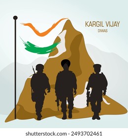 Kargil Vijay Diwas or Kargil Day. Illustration of abstract concept for Kargil Vijay Diwas. Kargil victory day. 26 july.