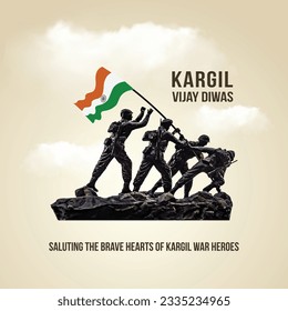 Kargil Vijay Diwas Day, 26. Juli, Indien. Vectordesign-Vorlage Social Media