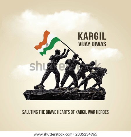 Kargil Vijay Diwas Day, July 26, India. Vector Design template Social Media