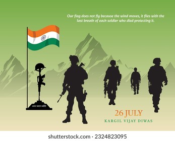 Kargil vijay diwas patriotic background with quotes