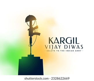 kargil vijay diwas patriotic background with smoky tricolor effect vector