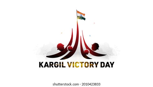 kargil vijay diwas. People remembring kargil victory day of indian army logo vector illustration