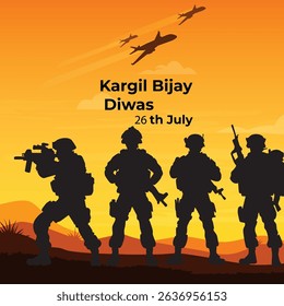 Kargil Vijay Diwas. Soldiers celebrating victory at kargil
