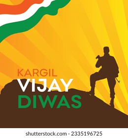 Kargil Vijay Diwas Vector Design tempalte. July 26th India. 