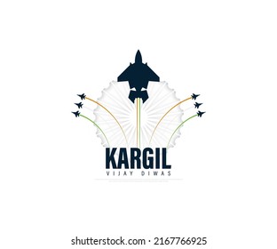 Kargil Vijay Diwas, vector illustration with fighter jets design