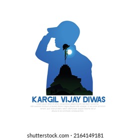 Kargil Vijay-illustration of abstract concept for Kargil Vijay Diwas And people saluting the sholders