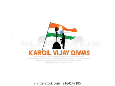 Kargil Vijay-illustration of abstract concept for Kargil Vijay Diwas And people saluting the sholders