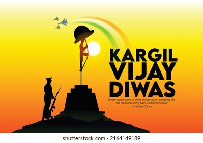 Kargil Vijay-illustration of abstract concept for Kargil Vijay Diwas And people saluting the sholders