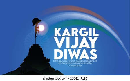 Kargil Vijay-illustration of abstract concept for Kargil Vijay Diwas And people saluting the sholders