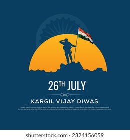 Kargil Vijay-ilustración de concepto abstracto para Kargil Vijay Diwas