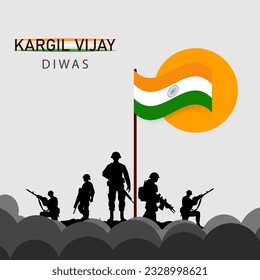 Kargil Vijay-ilustración del concepto abstracto para Kargil Vijay Diwas, cartel o afiche.26 JULIO