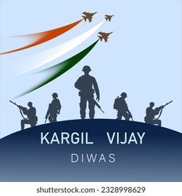 Kargil Vijay-illustration of abstract concept for Kargil Vijay Diwas, banner or poster.26 JULY