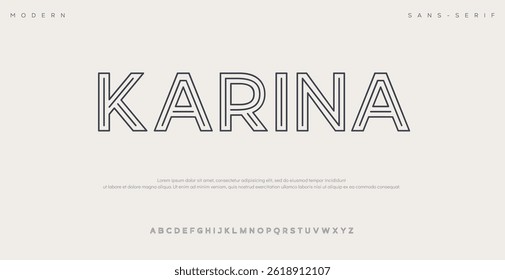 Karina abstract modern sans serif alphabet font