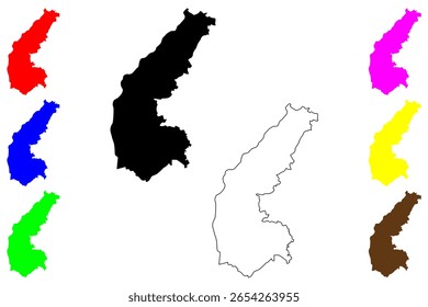 Kariya city (Japan, Nihon-koku or Nippon-koku, Chubu region) map vector illustration, scribble sketch Kariya-shi map