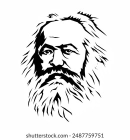 Karl Marx war ein deutschstämmiger Philosoph, Politologe, Ökonom, Historiker, Soziologe, Journalist und revolutionärer Sozialist. Karl Marx war Grafikdesign der Vektorgrafik.