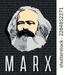 Karl Heinrich Marx vector illustration