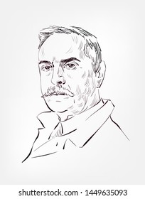 Karl Landsteiner Vector Sketch Portrait Face Stock Vector (Royalty Free ...