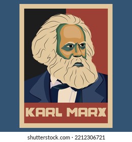 Karl Marx Philosoph Retro Vintage Poster Design