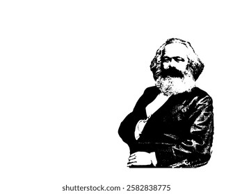 Karl Marx Portrait Sketch Drawing