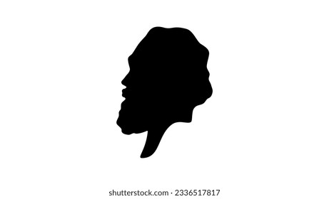 Karl Marx silhouette, high quality vector