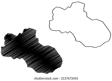 Karl-Alexander island (Russia, Russian Federation, Franz Josef Land archipelago) map vector illustration, scribble sketch Zemlya Karla-Alexandra map