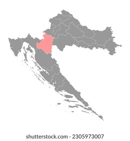 Karlovac county map, subdivisions of Croatia. Vector illustration.
