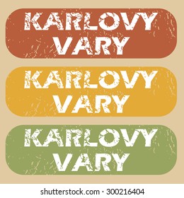 Karlovy Vary on colored background