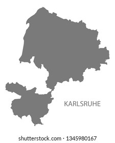 Karlsruhe county map of Baden Wuerttemberg Germany