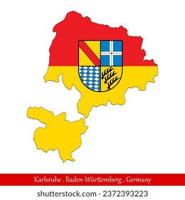 Karlsruhe Flag - Baden-Württemberg,Germany (EPS)